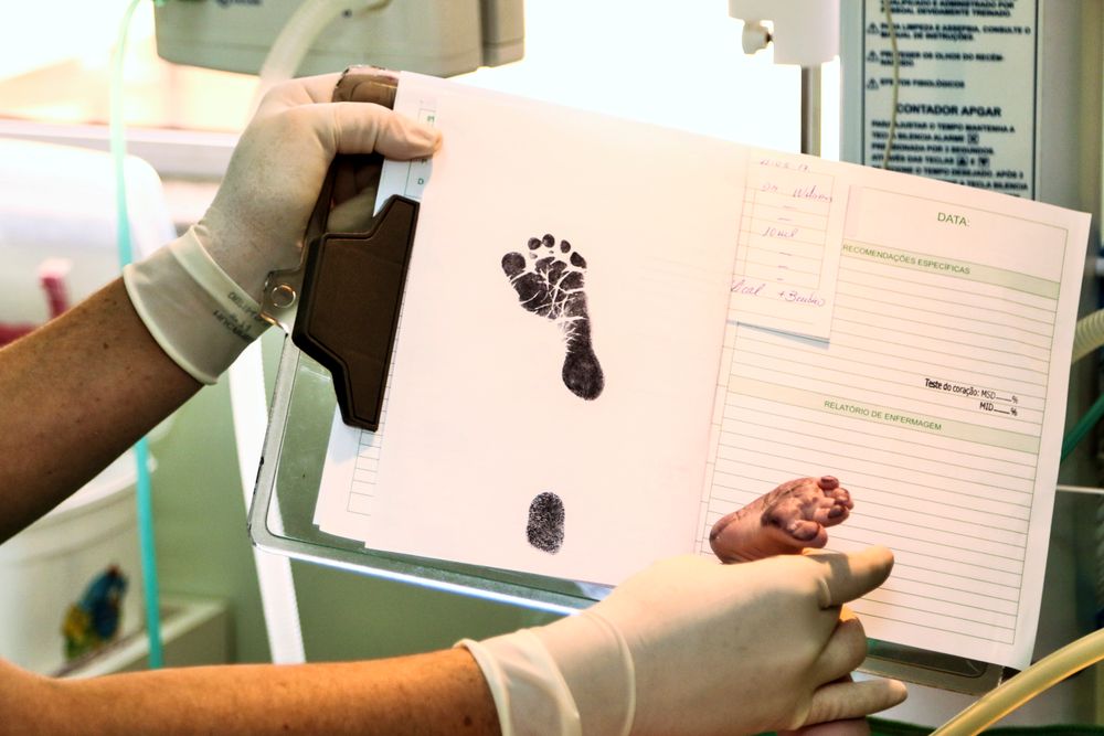 Newborn footprints